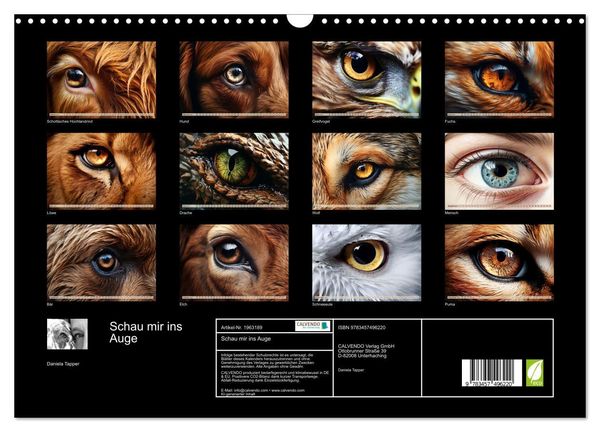 Produktbild: Schau mir ins Auge (Wandkalender 2026 DIN A3 quer), CALVENDO Monatskalender