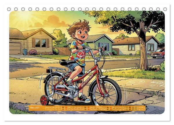 Produktbild: Mein erstes Fahrrad - Comic (Tischkalender 2027 DIN A5 quer), CALVENDO Monatskalender