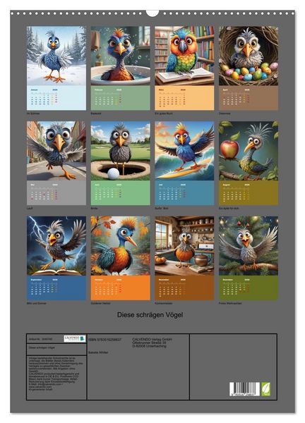 Produktbild: Diese schr&auml;gen V&ouml;gel (Wandkalender 2026 DIN A2 hoch), CALVENDO Monatskalender
