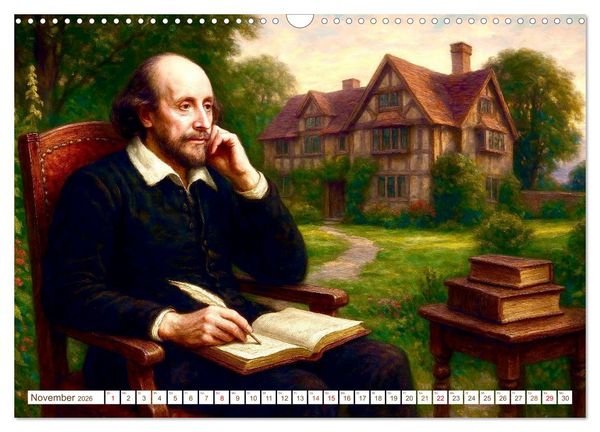 Produktbild: William Shakespeare (Wandkalender 2026 DIN A3 quer), CALVENDO Monatskalender