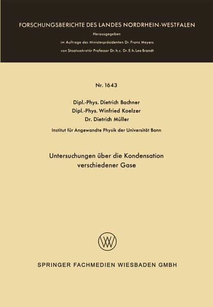 Produktbild: Untersuchungen &uuml;ber die Kondensation verschiedener Gase