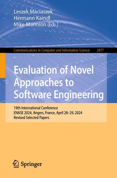 Produktbild: Evaluation of Novel Approaches to Software Engineering