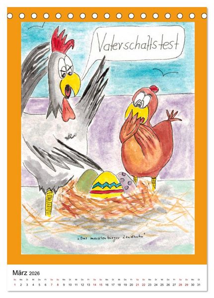 Produktbild: Das mecklenburger Landhuhn "Krisenh&uuml;hner" (Tischkalender 2026 DIN A5 hoch), CALVENDO Monatskalender