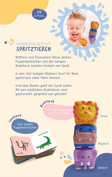 Produktbild: Pappbuch-Set mit Spritztieren - Tiere