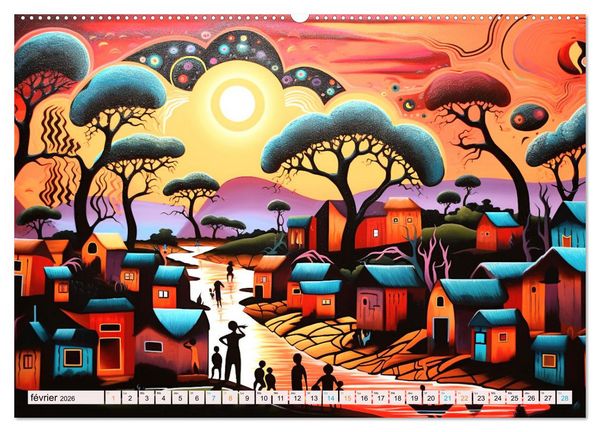 Produktbild: Sc&egrave;nes de vie africaine (Calendrier mural 2026 DIN A2 vertical) calendrier de bureau