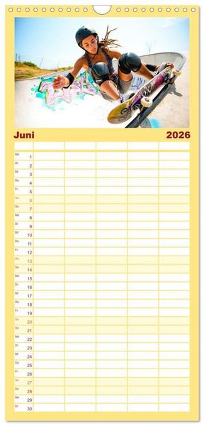 Produktbild: Familienplaner 2026 - Spirit of Motion mit 5 Spalten (Wandkalender, 21 x 45 cm) CALVENDO