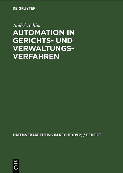 Produktbild: Automation in Gerichts- und Verwaltungsverfahren
