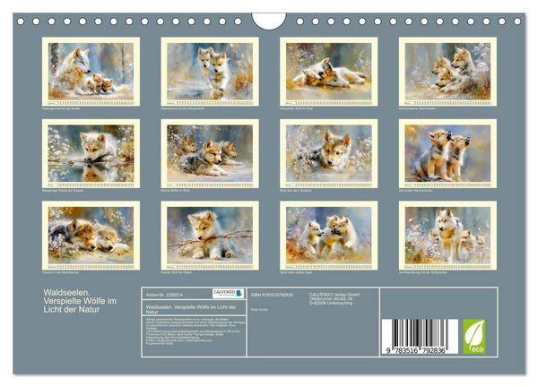 Produktbild: Waldseelen. Verspielte W&ouml;lfe im Licht der Natur (Wandkalender 2027 DIN A4 quer), CALVENDO Monatskalender