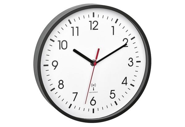 Produktbild: TFA Dostmann 60.3550.01 Funk Wanduhr 24.5cm x 42mm Schwarz