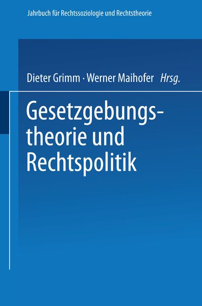 Produktbild: Gesetzgebungstheorie und Rechtspolitik