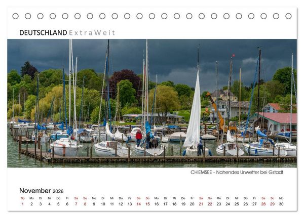 Produktbild: Wei&szlig;blaue Impressionen vom Chiemsee (Tischkalender 2026 DIN A5 quer), CALVENDO Monatskalender