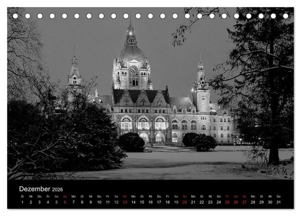 Produktbild: Hannover Monochrome Impressionen (Tischkalender 2026 DIN A5 quer), CALVENDO Monatskalender