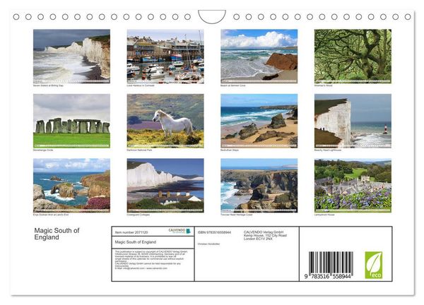 Produktbild: Magic South of England (Wall Calendar 2026 DIN A4 landscape), CALVENDO 12 Month Wall Calendar