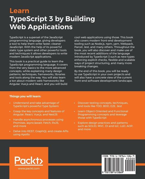 Produktbild: Learn TypeScript 3 by Building Web Applications