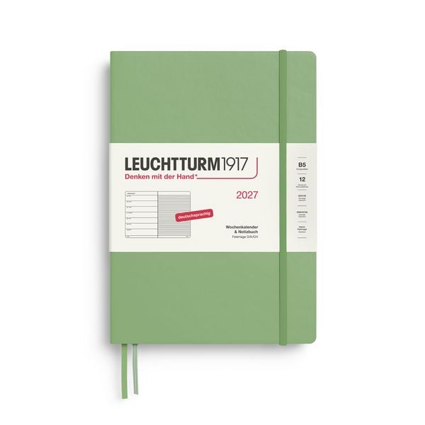 Produktbild: Wochenkalender & Notizbuch Composition (B5) 2027, Salbei, Deutsch
