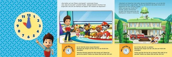 Produktbild: PAW Patrol: Mein Uhrenbuch - Rund um die Uhr im Einsatz mit den Fellfreunden