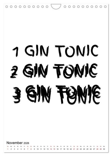 Produktbild: Gin & Tonic - Fun Stuff (Wandkalender 2026 DIN A4 hoch), CALVENDO Monatskalender