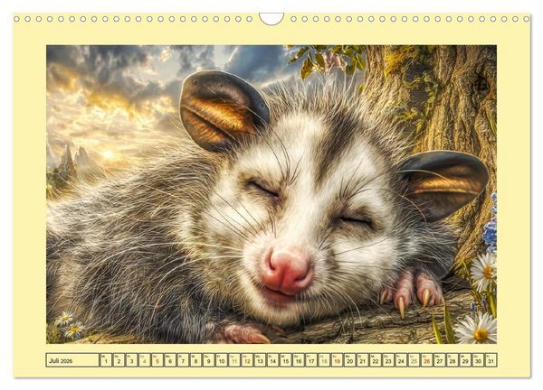 Produktbild: Sanfte Beutelratten. Opossums im stillen Rhythmus der Natur (Wandkalender 2026 DIN A3 quer), CALVENDO Monatskalender