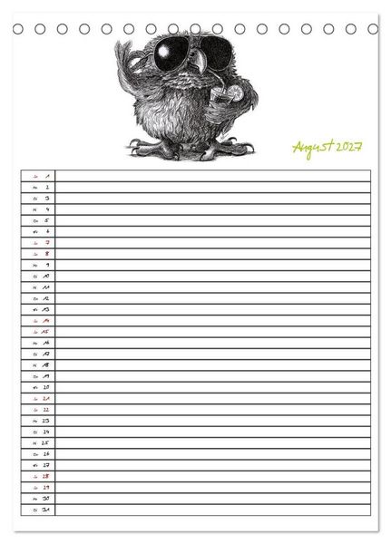 Produktbild: Tieronisch Eulen (Tischkalender 2027 DIN A5 hoch), CALVENDO Monatskalender