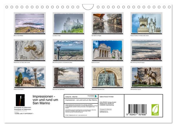 Produktbild: Impressionen - von und rund um San Marino (Wandkalender 2026 DIN A4 quer), CALVENDO Monatskalender
