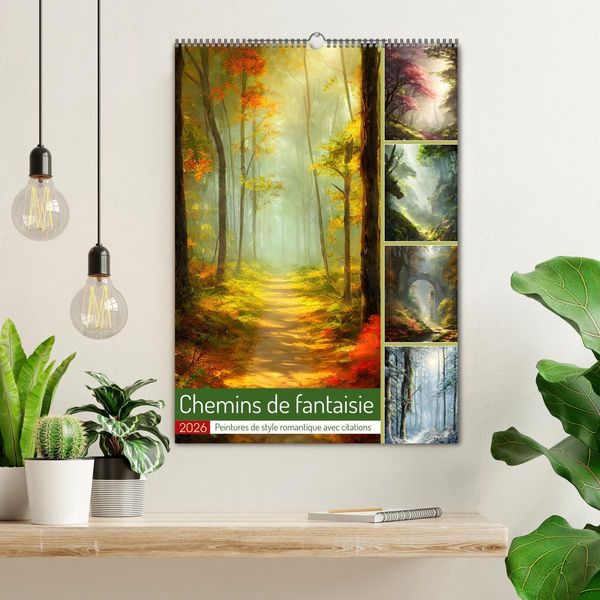 Produktbild: Chemins de fantaisie (Calendrier mural 2026 DIN A2 horizontal), CALVENDO calendrier mensuel