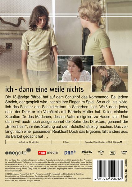 Produktbild: Ich - dann eine Weile nichts (DDR TV-Archiv)