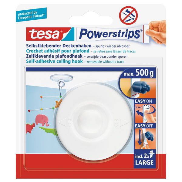 Produktbild: TESA&reg; Powerstrips&reg; Deckenhaken, weiss rund
