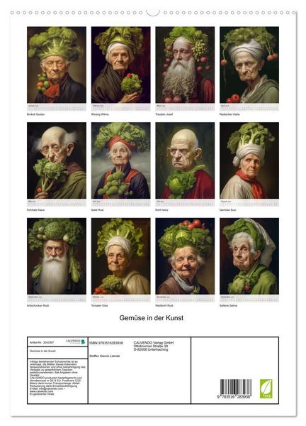 Produktbild: Gem&uuml;se in der Kunst (hochwertiger Premium Wandkalender 2026 DIN A2 hoch), Kunstdruck in Hochglanz