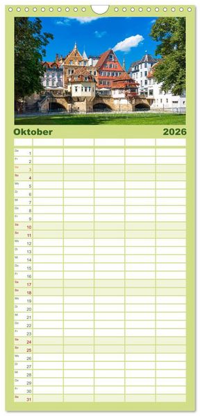 Produktbild: Familienplaner 2026 - Ein Spaziergang durch Esslingen mit 5 Spalten (Wandkalender, 21 x 45 cm) CALVENDO