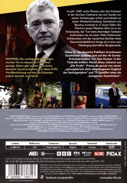 Produktbild: George Gently - Der Unbestechliche, Box 2 (Staffel 6 - 8) / Die komplette 6. bis 8. Staffel der Krimiserie der Kultkrimiserie mit deutschen Untertiteln (Pidax Serien-Klassiker) [5 DVDs]