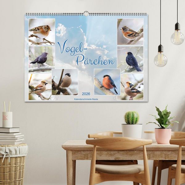 Produktbild: Vogel-P&auml;rchen (Wandkalender 2026 DIN A2 quer), CALVENDO Monatskalender