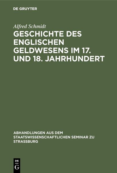 Produktbild: Geschichte des englischen Geldwesens im 17. und 18. Jahrhundert