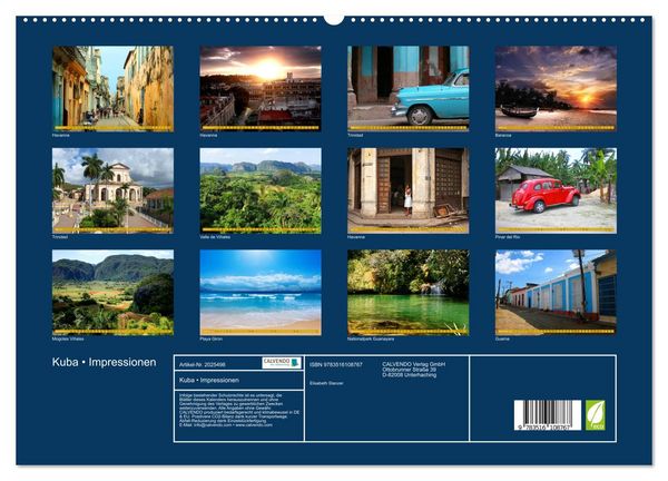Produktbild: Kuba &bull; Impressionen (hochwertiger Premium Wandkalender 2026 DIN A2 quer), Kunstdruck in Hochglanz