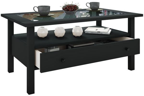 Produktbild: Holz Sofatisch Couchtisch Schublade Lingis L