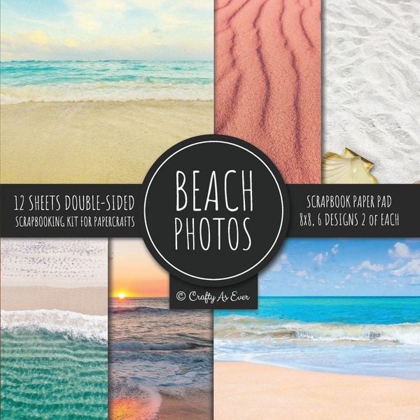 Produktbild: Beach Photos Scrapbook Paper Pad 8x8 Scrapbooking Kit for Papercrafts, Cardmaking, DIY Crafts, Summer Aesthetic Design, Multicolor