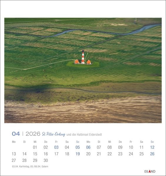 Produktbild: St. Peter-Ording und die Halbinsel Eiderstedt Postkartenkalender 2026