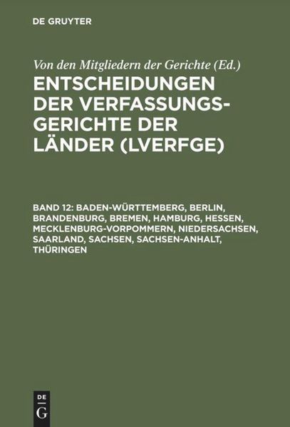 Produktbild: Baden-W&uuml;rttemberg, Berlin, Brandenburg, Bremen, Hamburg, Hessen, Mecklenburg-Vorpommern, Niedersachsen, Saarland, Sachsen, Sachsen-Anhalt, Th&uuml;ringen