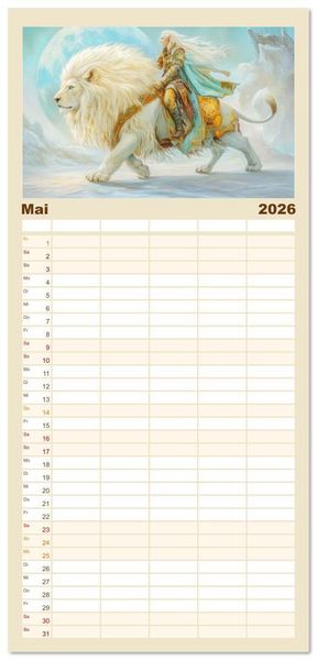 Produktbild: Familienplaner 2026 - Willkommen im Fantasieland - M&auml;rchenbilder mit 5 Spalten (Wandkalender, 21 x 45 cm) CALVENDO