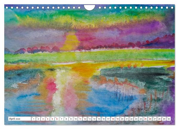 Produktbild: Roland Reiff Aquarelle Himmelslanschaften (Wandkalender 2026 DIN A4 quer), CALVENDO Monatskalender