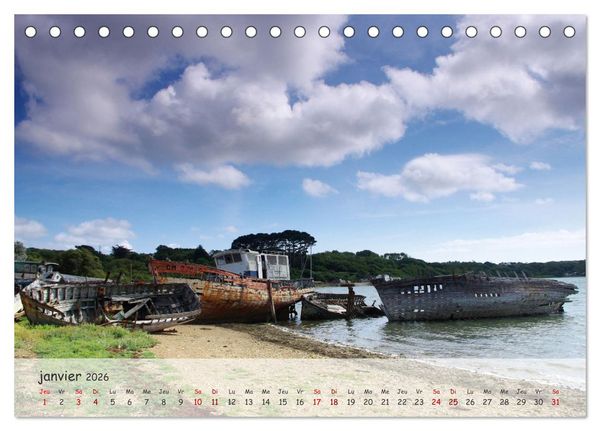 Produktbild: Bretagne Ambiance d'un cimeti&egrave;re &agrave; bateaux (Calendrier de bureau 2026 DIN A5 vertical), CALVENDO calendrier mensuel