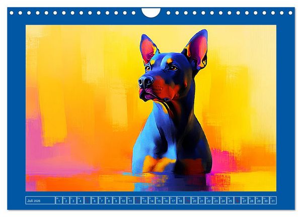 Produktbild: Kraftvolle Partner. Hunde in k&uuml;nstlerischer &Ouml;loptik (Wandkalender 2026 DIN A4 quer), CALVENDO Monatskalender