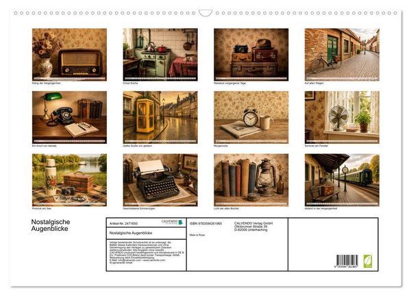 Produktbild: Nostalgische Augenblicke (Wandkalender 2027 DIN A2 quer), CALVENDO Monatskalender