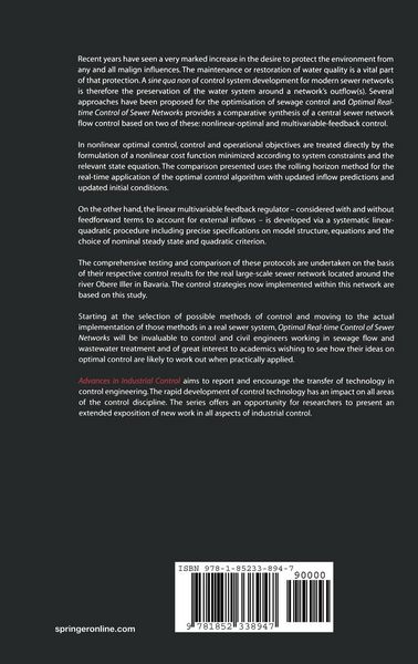 Produktbild: Optimal Real-time Control of Sewer Networks