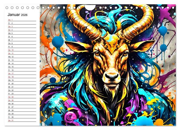 Produktbild: Street Art Sternzeichen (Wandkalender 2026 DIN A4 quer), CALVENDO Monatskalender