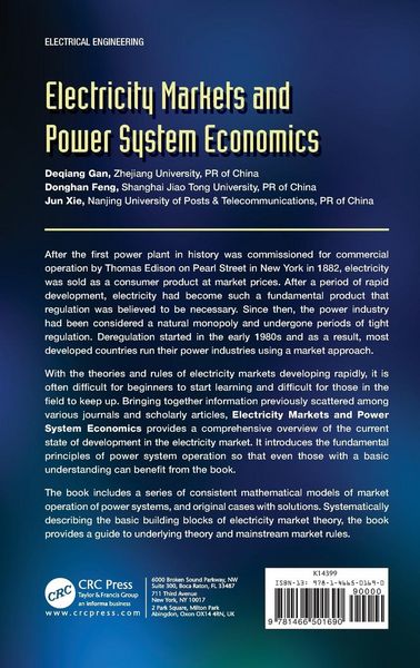 Produktbild: Electricity Markets and Power System Economics