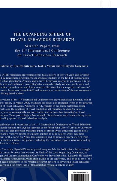 Produktbild: Expanding Sphere of Travel Behaviour Research