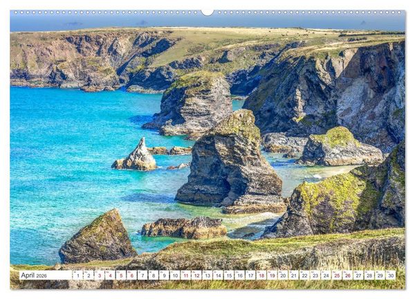 Produktbild: Cornwall - Malerische Landschaften mit grandiosen K&uuml;sten (Wandkalender 2026 DIN A2 quer), CALVENDO Monatskalender