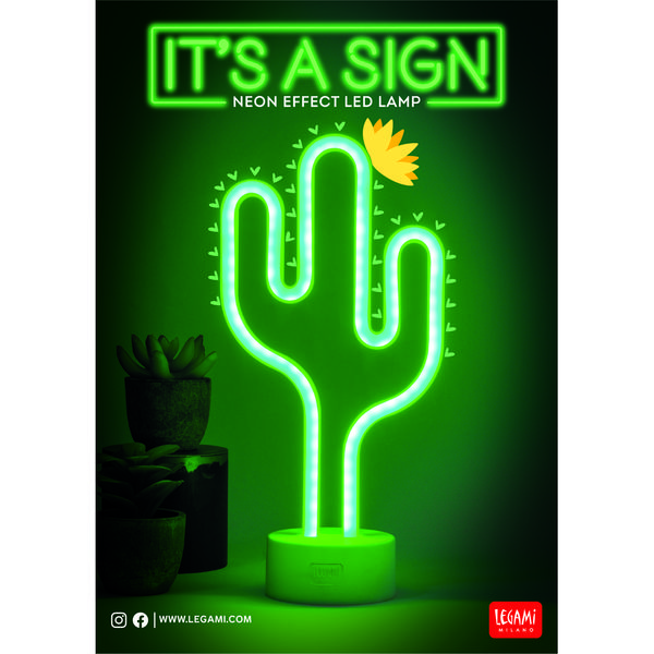 Produktbild: Legami LED-Lampe mit Neon-Effekt - It's a Sign - Kaktus
