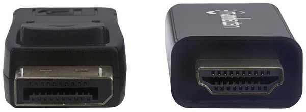 Produktbild: Manhattan DisplayPort / HDMI Adapterkabel DisplayPort Stecker, HDMI-A Stecker 1.00 m Schwarz 153195 DisplayPort-Kabel