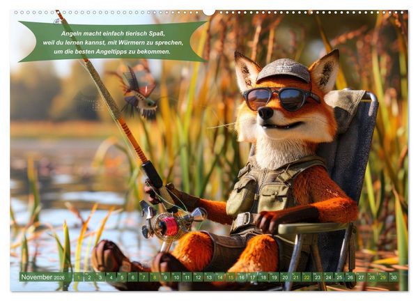 Produktbild: Der tierisch lustige Angler-Kalender (hochwertiger Premium Wandkalender 2026 DIN A2 quer), Kunstdruck in Hochglanz